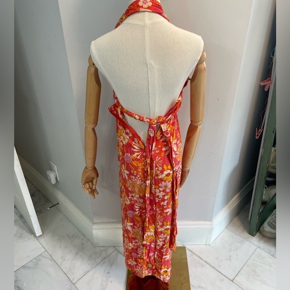 Angel Biba, size S, floral backless halter dress, runs small, EUC - Picture 2 of 3